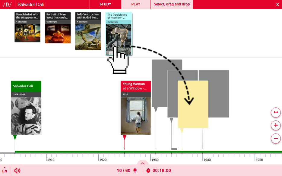 Didactalia Timeline drag and drop game